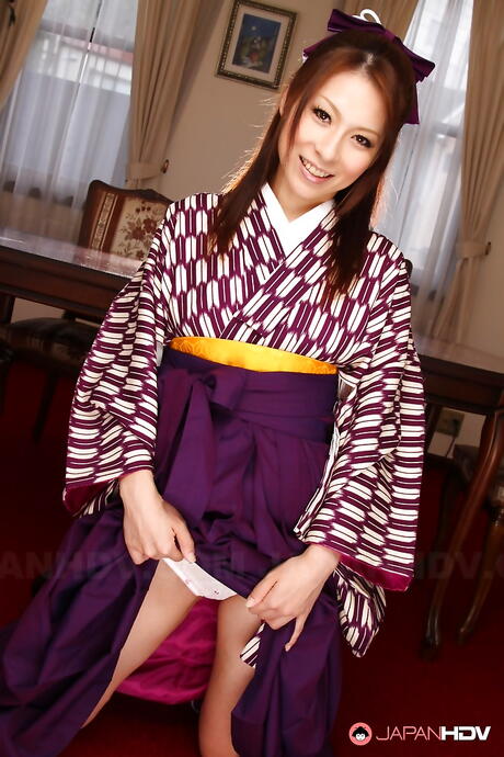Superb japanese redheaded milf Himeki Kaede in nice skirt posing 