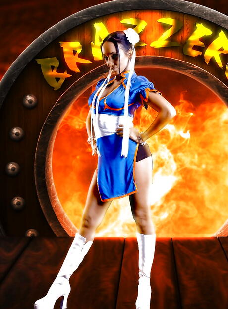 Inviting oriental milf Katsuni exhibiting big titties and pussy 